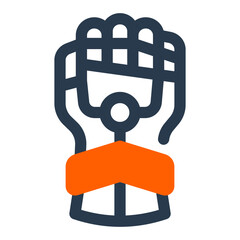 Gleaming Gauntlet Design with Superhero Flair Icon