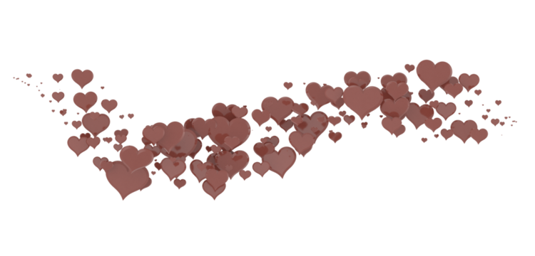 realistic isolated heart confetti on the transparent background for decoration and covering. Concept of Happy Valentine's Day, wedding and anniversary