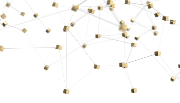 technology with polygonal shapes on dark blue background.