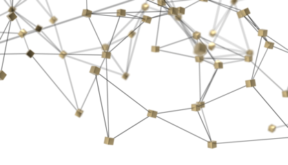 technology with polygonal shapes on dark blue background.