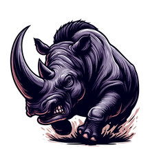 Fototapeta premium raging rhino
