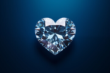 diamond heart on blue background