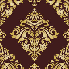 Orient classic pattern. Seamless black and golden abstract background with vintage elements. Orient pattern. Ornament for wallpapers and packaging - 691605405