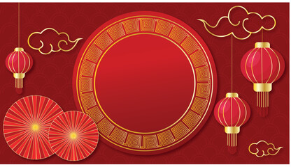 Chinese new year decoration template vector