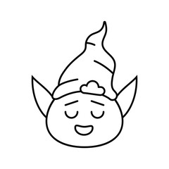 head elf little line icon vector. head elf little sign. isolated contour symbol black illustration