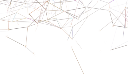 Multi color connected lines and dots network 3d illustration
