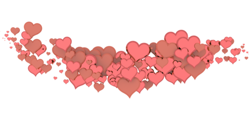 realistic isolated heart confetti on the transparent background for decoration and covering. Concept of Happy Valentine's Day,