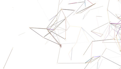 Multi color connected lines and dots network 3d illustration © vege