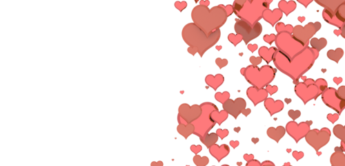 realistic isolated heart confetti on the transparent background for decoration and covering. Concept of Happy Valentine's Day,