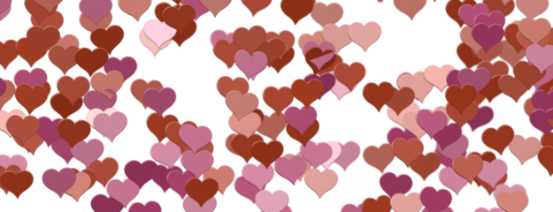 realistic isolated heart confetti on the transparent background for decoration and covering. Concept of Happy Valentine's Day,