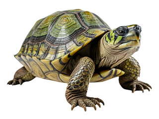Obraz premium turtle portrait with transparent background, generative ai