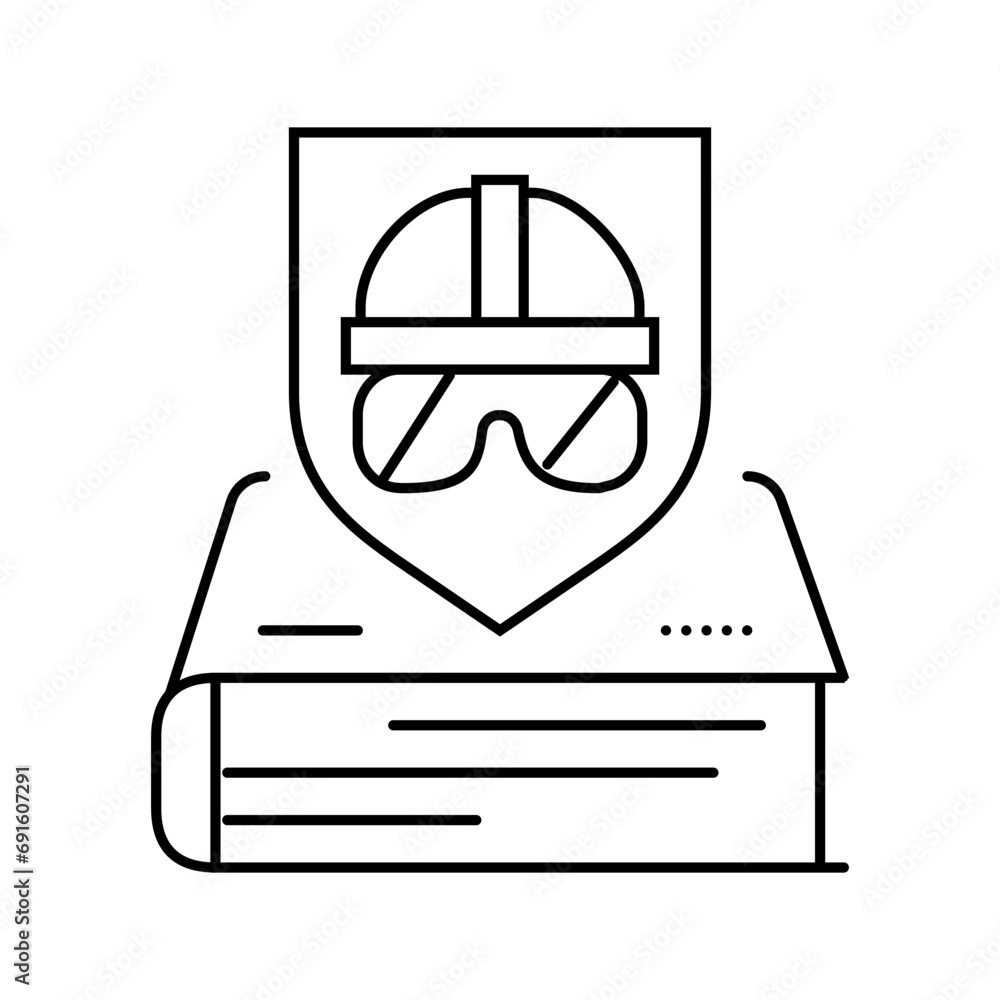 Poster safety procedures tool work line icon vector. safety procedures tool work sign. isolated contour sym