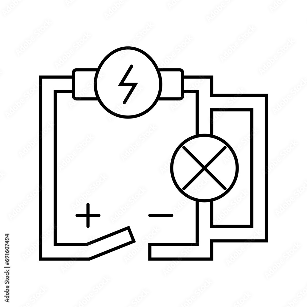 Poster electrical circuit tool work line icon vector. electrical circuit tool work sign. isolated contour s