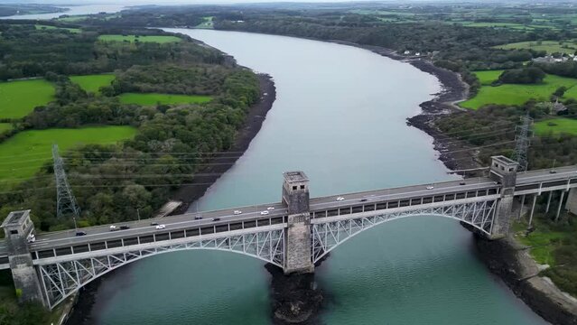 Top cinematic aerial view to the Lancaster Castle. 4K. Aerial Drone Video of the Lancaster Castle Priory Church, Lancashire, UK