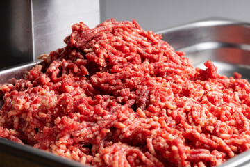 pile of minced meat close view