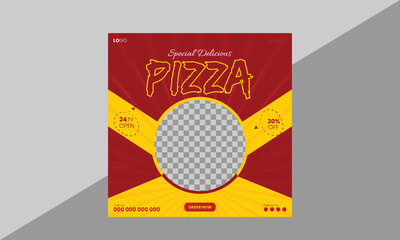 Delicious Pizza Food Design Template Vector