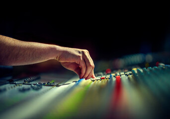 Audio Engineering at a Mixing Desk
