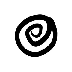 Hand drawn quirky swirl doodle. Flying star element clipart. Creative naive childish sketch drawing scribble art