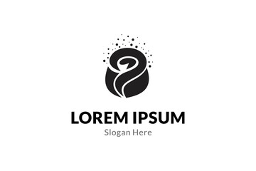 Rose flower vector illustration logo with simple flat concept