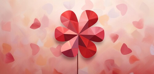 A vibrant red heart-shaped pinwheel spinning gently on a pastel pink background, radiating whimsy and romance.