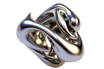 object silver steel isolated flow modern colours wallpaper gold graphic gradient illustration background fashion design art threedimensional Abstract metal shape 3d render