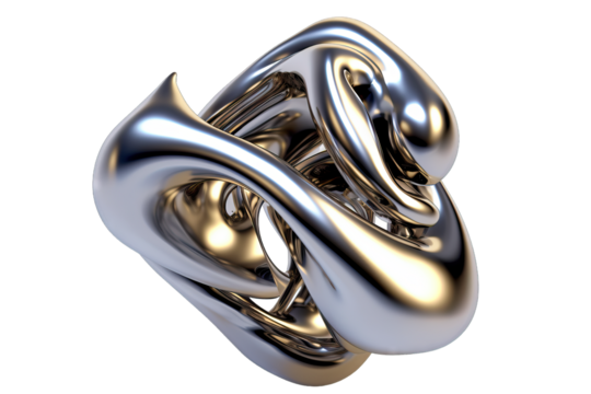 object silver steel isolated flow modern colours wallpaper gold graphic gradient illustration background fashion design art threedimensional Abstract metal shape 3d render - Powered by Adobe