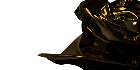 Glamorous Draping: Abstract 3D Gold Cloth Illustration for Alluring Designs