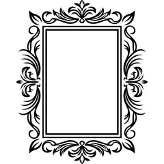 Decorative vintage ornament frame. Ornate decor. Floral border frame for invitation. Flourishes ornament.