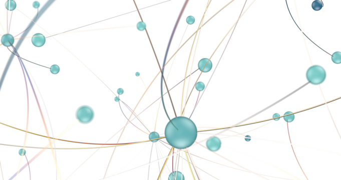 Concept of AI technology, Motion of digital data flow.