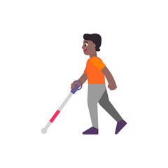 Person with White Cane: Medium-Dark Skin Tone