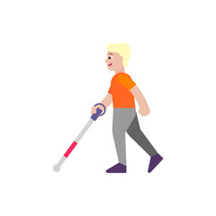 Person with White Cane: Medium-Light Skin Tone