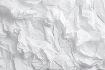 Obraz premium Crushed white paper texture, white natural fibre flecks, crumpled mulberry paper texture border background, evenly crumpled