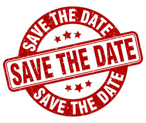 save the date stamp. save the date label. round grunge sign