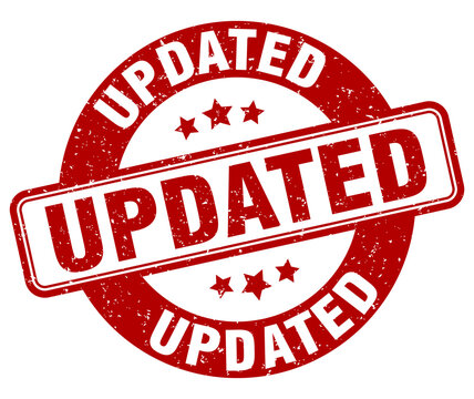 updated stamp. updated label. round grunge sign