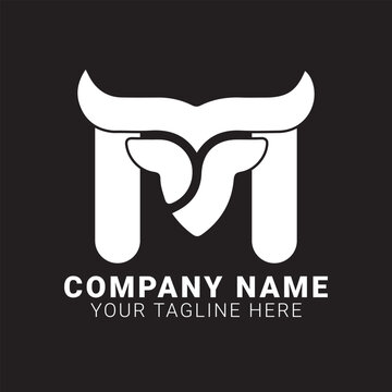 M bull logo design, M logo design, M font logo design