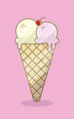 Ilustration Vector of Ice Cream Cone