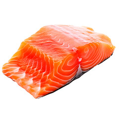 Fresh raw salmon fish fillet on white background