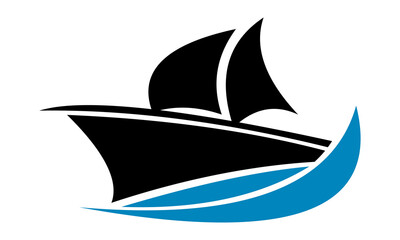cruise ship logo vector icon