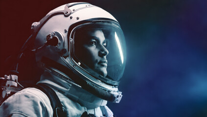 Portrait of an Astronaut wearing helmet  - obrazy, fototapety, plakaty