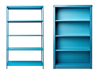 blue shelf set - collection of various blue shelves - isolated transparent PNG - premium pen tool cutout