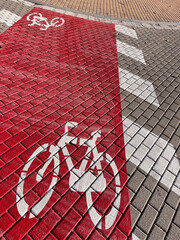 traffic sign indicating a lane for exclusive use of bicycles