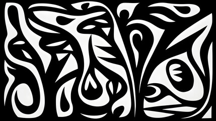 abstrackt graphic black and white pattern generativ ai