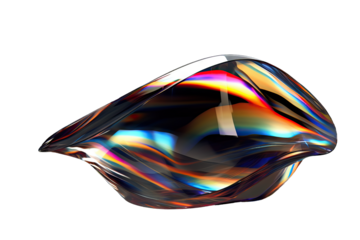 dark concept black decorative deform flexible smooth threedimensional glasses transparent 3d render glass object spersion iridescent effects Realisitc light splitting Luxury modern background