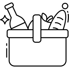 Trendy design icon of vegetable basket 