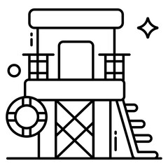 An icon design of beach tower 