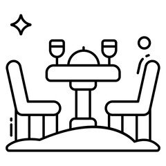 Trendy vector design of cafe table
