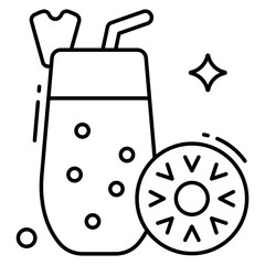 Juice glass icon, editable vector