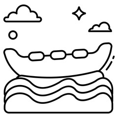 A flat design icon of rowing boat  © Rabiya