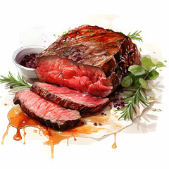 raw meat and vegetables