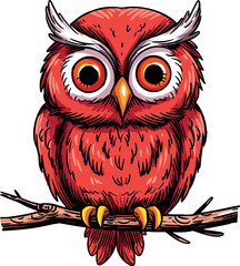cute big eyed owl, vector